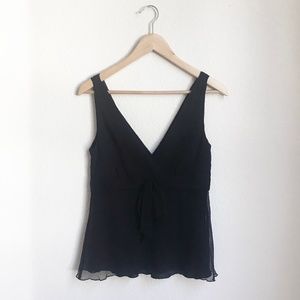 J. Crew 100% Silk V-Neck Tank w/ Bow NWT